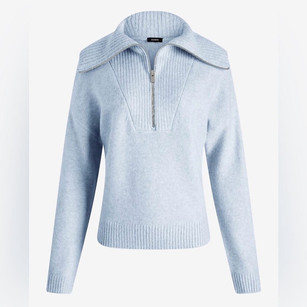 Express Quarter Zip Oversized Collar
Sweater in Camel color |L|